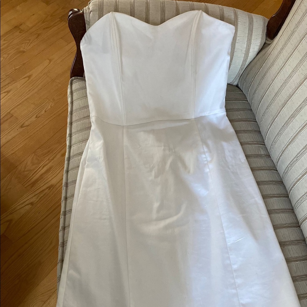 Strapless white dress
